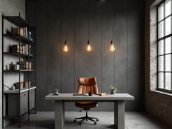 Nét mộc mạc của phòng làm việc chủ tịch phong cách Industrial