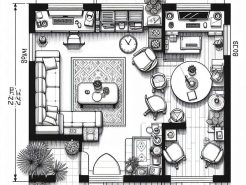 Phòng làm việc tại nhà đẹp – Bắt đầu từ bản vẽ 2D công năng