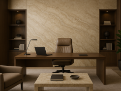 Vẻ đẹp bất biến của đá vôi trong nội thất phòng chủ tịch