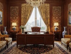 Phòng chủ tịch với các chi tiết trang trí gốm sứ tinh xảo