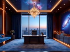 Thiết kế nội thất phòng chủ tịch lấy cảm hứng từ vũ trụ