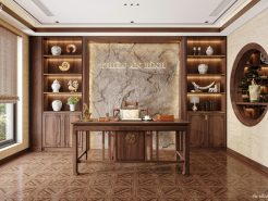 Vẻ quyến rũ của bức tường vân đá trong nội thất phòng chủ tịch