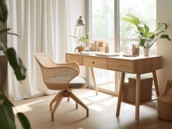 Vẻ đẹp mộc mạc của ghế mây trong thiết kế Home Office