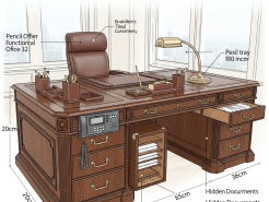 Phòng chủ tịch – Thiết kế 2D công năng bàn làm việc cần lưu ý gì?