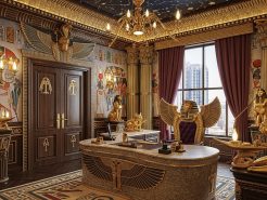 Egyptian Pharaoh-inspired chairman office