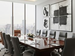 Contemporary monochrome painting for chairman’s meeting room