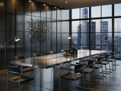 Application of black metal in meeting room design