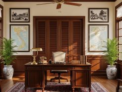 Chairman office – Shutter door in Indochine style