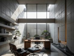 Chairman office inspired by Tadao Ando architecture