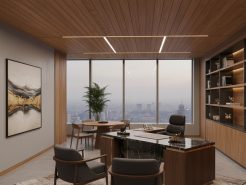 Designing the Chairman Office – Concrete or Wood Ceiling?