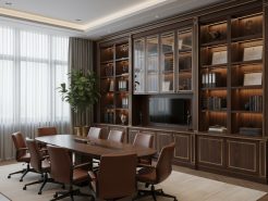 Ball bearing & soft-close slide rails in chairman’s meeting room