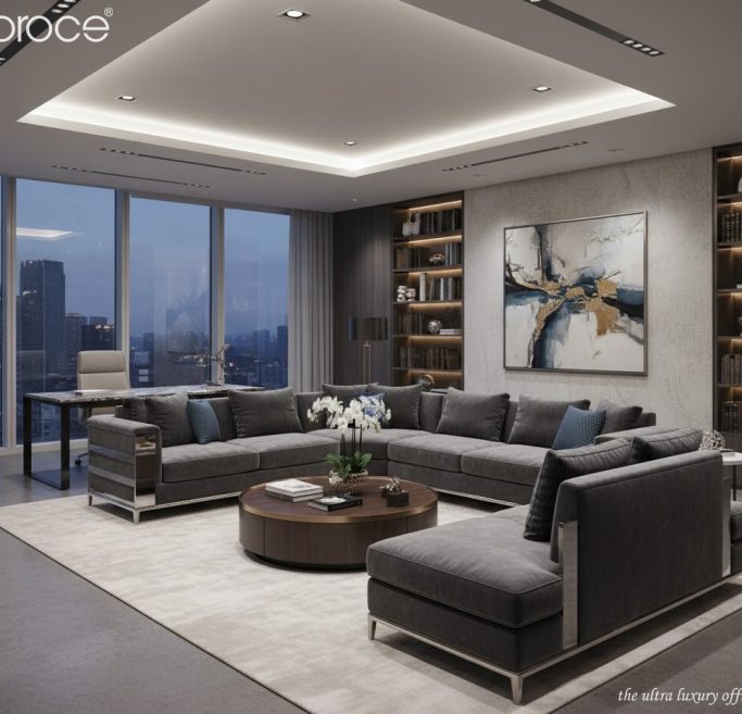 Thiết kế nội thất phòng chủ tịch – Sofa dáng chữ U