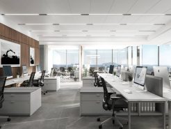 Điểm nhấn kim loại trong nội thất văn phòng hạng sang